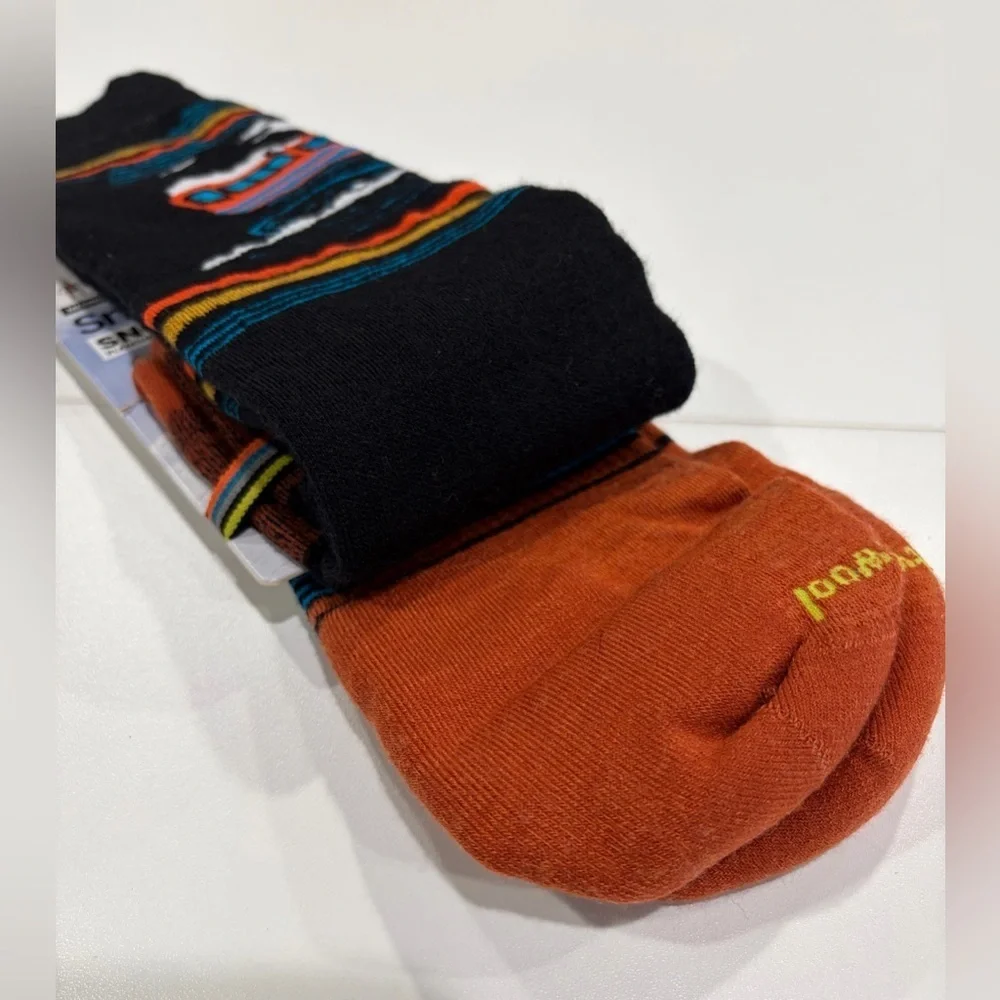 Smartwool Men's XL Snowboard Piste Machine Over The Calf Socks Black Yellow